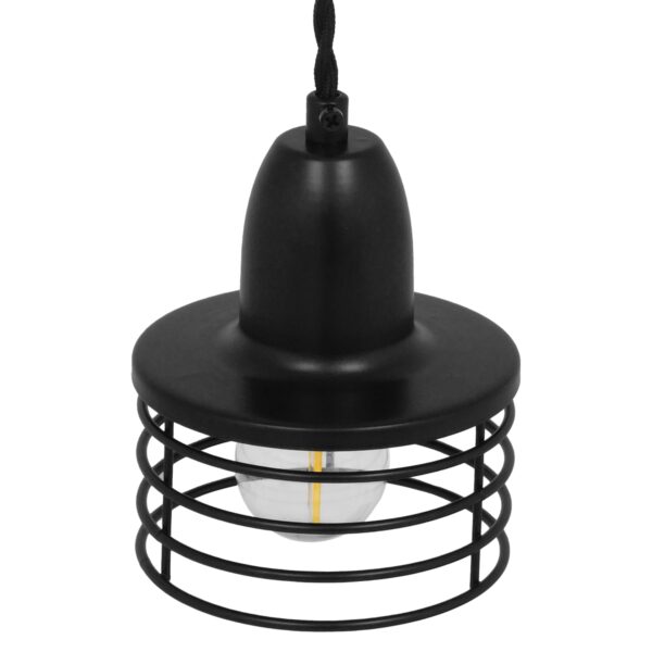 GloboStar® MANHATTAN 01456 Μοντέρνο Industrial Κρεμαστό Φωτιστικό Οροφής Μονόφωτο 1 x E27 Μεταλλικό Μαύρο Καμπάνα Φ11 x Υ14cm