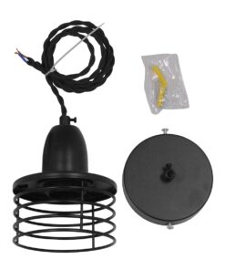 GloboStar® MANHATTAN 01456 Μοντέρνο Industrial Κρεμαστό Φωτιστικό Οροφής Μονόφωτο 1 x E27 Μεταλλικό Μαύρο Καμπάνα Φ11 x Υ14cm