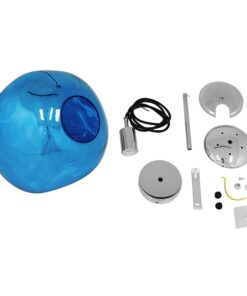 GloboStar® DIXAR 01463 Μοντέρνο Κρεμαστό Φωτιστικό Οροφής Μονόφωτο 1 x E27 Γυάλινο Μπλε Φ28 x Υ40cm