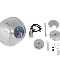 GloboStar® DIXAR 01464 Μοντέρνο Κρεμαστό Φωτιστικό Οροφής Μονόφωτο 1 x E27 Γυάλινο Ασημί Νίκελ Φ36 x Υ45cm