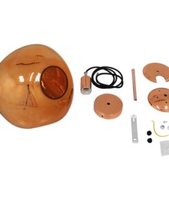 GloboStar® DIXAR 01465 Μοντέρνο Κρεμαστό Φωτιστικό Οροφής Μονόφωτο 1 x E27 Γυάλινο Χάλκινο Φ36 x Υ45cm