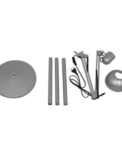 GloboStar® AUDREY 01469 Vintage Φωτιστικό Δαπέδου Μονόφωτο 1 x E27 Ασημί Μεταλλικό D15 x H190cm