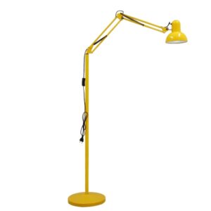 GloboStar® AUDREY 01472 Μοντέρνο Φωτιστικό Δαπέδου Μονόφωτο Μεταλλικό Κίτρινο Φ15 x Υ190cm