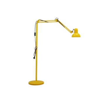 GloboStar® AUDREY 01472 Μοντέρνο Φωτιστικό Δαπέδου Μονόφωτο Μεταλλικό Κίτρινο Φ15 x Υ190cm