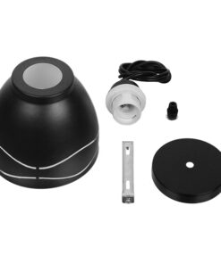 GloboStar® LAGUNA 01477 Μοντέρνο Κρεμαστό Φωτιστικό Οροφής Μονόφωτο 1 x E27 Μεταλλικό Μαύρο Λευκό Καμπάνα Φ13 x Υ14cm