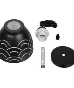 GloboStar® CLOUD 01482 Μοντέρνο Κρεμαστό Φωτιστικό Οροφής Μονόφωτο 1 x E27 Μεταλλικό Μαύρο Λευκό Καμπάνα Φ13 x Υ14cm