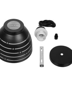 GloboStar® LINE STARS 01483 Μοντέρνο Κρεμαστό Φωτιστικό Οροφής Μονόφωτο 1 x E27 Μεταλλικό Μαύρο Λευκό Καμπάνα Φ13 x Υ14cm