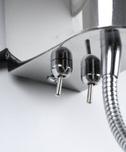 GloboStar® ELEGANT 01493 Μοντέρνο Φωτιστικό Τοίχου Απλίκα Μεταλλικό Χρώμιο Νίκελ με Λευκό Ύφασμα Δίφωτο 1xE27 – Ρυθμίζόμενο Σώμα Σπιράλ με CREE LED 3W Θερμό Λευκό 2700K – Διακόπτες On / Off Μ26.5 x Π15 x Υ43cm