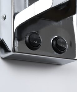 GloboStar® ELEGANT 01494 Μοντέρνο Φωτιστικό Τοίχου Απλίκα Μεταλλικό Χρώμιο Νίκελ με Μαύρο Ύφασμα Δίφωτο 1xE27 – Ρυθμίζόμενο Σώμα Σπιράλ με CREE LED 3W Θερμό Λευκό 2700K – Διακόπτες On / Off Μ17 x Π21 x Υ43cm