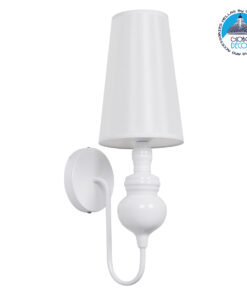 GloboStar® LAURA 01499 Μοντέρνο Φωτιστικό Τοίχου Απλίκα Μονόφωτο Μεταλλικό Λευκό Φ15 x Μ15 x Π21 x Y48cm