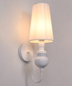 GloboStar® LAURA 01499 Μοντέρνο Φωτιστικό Τοίχου Απλίκα Μονόφωτο Μεταλλικό Λευκό Φ15 x Μ15 x Π21 x Y48cm