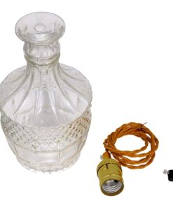 GloboStar® WHISKEY 01513 Vintage Κρεμαστό Φωτιστικό Οροφής Μονόφωτο 1 x E27 Γυάλινο Διάφανο Φ13 x Υ22cm