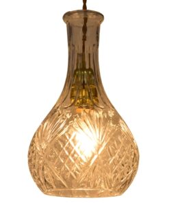 GloboStar® RUM 01514 Vintage Κρεμαστό Φωτιστικό Οροφής Μονόφωτο 1 x E27 Γυάλινο Διάφανο Φ14 x Υ23cm