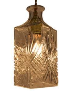 GloboStar® BRANDY 01516 Vintage Κρεμαστό Φωτιστικό Οροφής Μονόφωτο 1 x E27 Γυάλινο Διάφανο Φ10 x Υ24cm