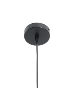 GloboStar® BRONX 01517 Μοντέρνο Κρεμαστό Φωτιστικό Οροφής Μονόφωτο 1 x E27 Μεταλλικό με Μαύρο Καπέλο Φ35 x Y50cm