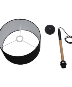 GloboStar® BRONX 01517 Μοντέρνο Κρεμαστό Φωτιστικό Οροφής Μονόφωτο 1 x E27 Μεταλλικό με Μαύρο Καπέλο Φ35 x Y50cm