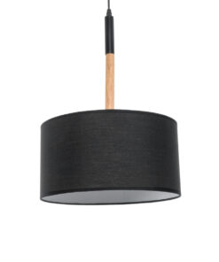 GloboStar® BRONX 01517 Μοντέρνο Κρεμαστό Φωτιστικό Οροφής Μονόφωτο 1 x E27 Μεταλλικό με Μαύρο Καπέλο Φ35 x Y50cm