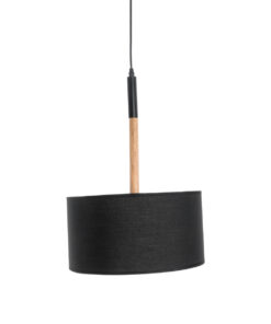 GloboStar® BRONX 01517 Μοντέρνο Κρεμαστό Φωτιστικό Οροφής Μονόφωτο 1 x E27 Μεταλλικό με Μαύρο Καπέλο Φ35 x Y50cm