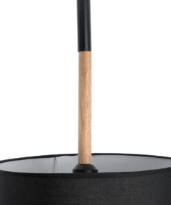 GloboStar® BRONX 01517 Μοντέρνο Κρεμαστό Φωτιστικό Οροφής Μονόφωτο 1 x E27 Μεταλλικό με Μαύρο Καπέλο Φ35 x Y50cm