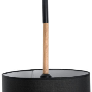 GloboStar® BRONX 01517 Μοντέρνο Κρεμαστό Φωτιστικό Οροφής Μονόφωτο 1 x E27 Μεταλλικό με Μαύρο Καπέλο Φ35 x Y50cm