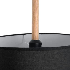 GloboStar® BRONX 01517 Μοντέρνο Κρεμαστό Φωτιστικό Οροφής Μονόφωτο 1 x E27 Μεταλλικό με Μαύρο Καπέλο Φ35 x Y50cm