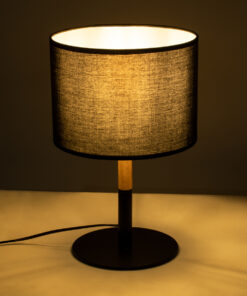 GloboStar® BRONX 01519 Μοντέρνο Επιτραπέζιο Φωτιστικό Πορτατίφ Μονόφωτο 1 x E27 Μαύρο Μεταλλικό με Καπέλο Φ25xY40cm