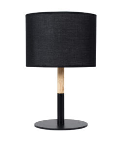 GloboStar® BRONX 01519 Μοντέρνο Επιτραπέζιο Φωτιστικό Πορτατίφ Μονόφωτο 1 x E27 Μαύρο Μεταλλικό με Καπέλο Φ25xY40cm