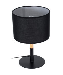 GloboStar® BRONX 01519 Μοντέρνο Επιτραπέζιο Φωτιστικό Πορτατίφ Μονόφωτο 1 x E27 Μαύρο Μεταλλικό με Καπέλο Φ25xY40cm