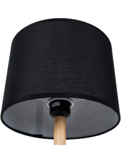 GloboStar® BRONX 01519 Μοντέρνο Επιτραπέζιο Φωτιστικό Πορτατίφ Μονόφωτο 1 x E27 Μαύρο Μεταλλικό με Καπέλο Φ25xY40cm