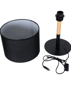 GloboStar® BRONX 01519 Μοντέρνο Επιτραπέζιο Φωτιστικό Πορτατίφ Μονόφωτο 1 x E27 Μαύρο Μεταλλικό με Καπέλο Φ25xY40cm