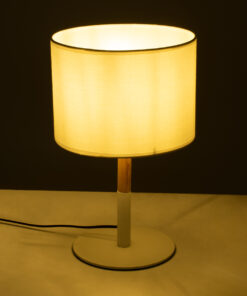 GloboStar® BRONX 01520 Μοντέρνο Επιτραπέζιο Φωτιστικό Πορτατίφ Μονόφωτο 1 x E27 Λευκό Μεταλλικό με Καπέλο Φ25xY40cm