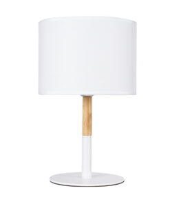 GloboStar® BRONX 01520 Μοντέρνο Επιτραπέζιο Φωτιστικό Πορτατίφ Μονόφωτο 1 x E27 Λευκό Μεταλλικό με Καπέλο Φ25xY40cm