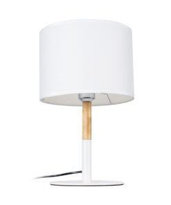 GloboStar® BRONX 01520 Μοντέρνο Επιτραπέζιο Φωτιστικό Πορτατίφ Μονόφωτο 1 x E27 Λευκό Μεταλλικό με Καπέλο Φ25xY40cm