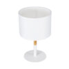 GloboStar® BRONX 01520 Μοντέρνο Επιτραπέζιο Φωτιστικό Πορτατίφ Μονόφωτο 1 x E27 Λευκό Μεταλλικό με Καπέλο Φ25xY40cm