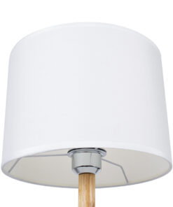 GloboStar® BRONX 01520 Μοντέρνο Επιτραπέζιο Φωτιστικό Πορτατίφ Μονόφωτο 1 x E27 Λευκό Μεταλλικό με Καπέλο Φ25xY40cm