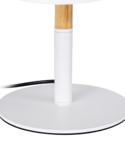 GloboStar® BRONX 01520 Μοντέρνο Επιτραπέζιο Φωτιστικό Πορτατίφ Μονόφωτο 1 x E27 Λευκό Μεταλλικό με Καπέλο Φ25xY40cm