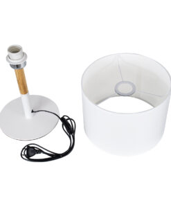 GloboStar® BRONX 01520 Μοντέρνο Επιτραπέζιο Φωτιστικό Πορτατίφ Μονόφωτο 1 x E27 Λευκό Μεταλλικό με Καπέλο Φ25xY40cm