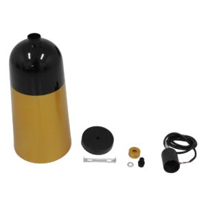 GloboStar® PALAZZO 01523 Μοντέρνο Κρεμαστό Φωτιστικό Οροφής Μονόφωτο 1 x E27 Μαύρο – Χρυσό Μεταλλικό Καμπάνα Φ14 x Υ34cm