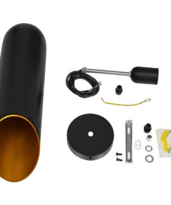 GloboStar® CARSON 01527 Μοντέρνο Κρεμαστό Φωτιστικό Οροφής Μονόφωτο 1 x E27 Μαύρο – Χρυσό Μεταλλικό Καμπάνα Φ10 x Υ38cm