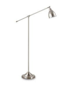 IDEAL LUX Φωτιστικό Δαπέδου NEWTON 1xE27 Νίκελ Χρώματος – 015286