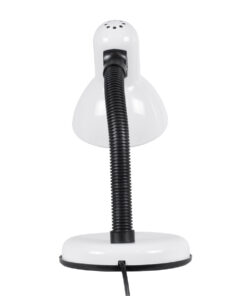 GloboStar® STUDENT WHITE 01531 Μοντέρνο Επιτραπέζιο Φωτιστικό Γραφείου Μονόφωτο 1 x E27 Λευκό Μεταλλικό με Διακόπτη ΟN/OFF Καμπάνα Φ12 x Υ32cm