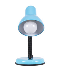 GloboStar® STUDENT BLUE 01532 Μοντέρνο Επιτραπέζιο Φωτιστικό Γραφείου Μονόφωτο 1 x E27 Θαλασσί με Λευκό Μεταλλικό με Διακόπτη ΟN/OFF Καμπάνα Φ12 x Υ32cm