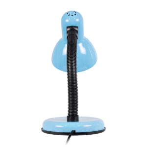 GloboStar® STUDENT BLUE 01532 Μοντέρνο Επιτραπέζιο Φωτιστικό Γραφείου Μονόφωτο 1 x E27 Θαλασσί με Λευκό Μεταλλικό με Διακόπτη ΟN/OFF Καμπάνα Φ12 x Υ32cm