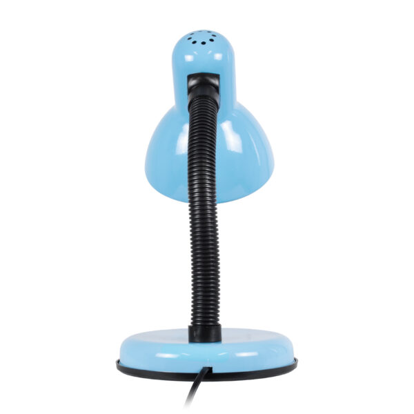 GloboStar® STUDENT BLUE 01532 Μοντέρνο Επιτραπέζιο Φωτιστικό Γραφείου Μονόφωτο 1 x E27 Θαλασσί με Λευκό Μεταλλικό με Διακόπτη ΟN/OFF Καμπάνα Φ12 x Υ32cm