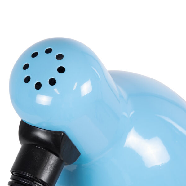 GloboStar® STUDENT BLUE 01532 Μοντέρνο Επιτραπέζιο Φωτιστικό Γραφείου Μονόφωτο 1 x E27 Θαλασσί με Λευκό Μεταλλικό με Διακόπτη ΟN/OFF Καμπάνα Φ12 x Υ32cm