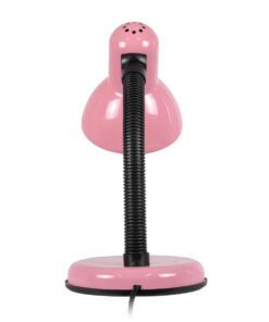 GloboStar® STUDENT PINK 01534 Μοντέρνο Επιτραπέζιο Φωτιστικό Γραφείου Μονόφωτο 1 x E27 Ροζ με Λευκό Μεταλλικό με Διακόπτη ΟN/OFF Καμπάνα Φ12 x Υ32cm