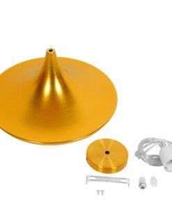 GloboStar® SHANGHAI GOLD 01545 Μοντέρνο Κρεμαστό Φωτιστικό Οροφής Μονόφωτο 1 x E27 Χρυσό Μεταλλικό Καμπάνα Φ37 x Y20cm