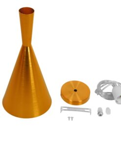 GloboStar® SHANGHAI GOLD 01546 Μοντέρνο Κρεμαστό Φωτιστικό Οροφής Μονόφωτο 1 x E27 Χρυσό Μεταλλικό Καμπάνα Φ18 x Y38.5cm