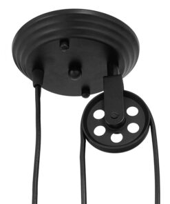 GloboStar® CARILO 01549 Vintage Industrial Κρεμαστό Φωτιστικό Οροφής Μονόφωτο 1 x E27 Μαύρο Μεταλλικό με Ρυθμιζόμενη Ανάρτηση Μ32 x Π26 x Υ120cm