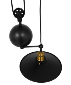 GloboStar® CARILO 01550 Vintage Industrial Κρεμαστό Φωτιστικό Οροφής Δίφωτο 2 x E27 Μαύρο Μεταλλικό με Ρυθμιζόμενη Ανάρτηση Μ72 x Π26 x Υ120cm